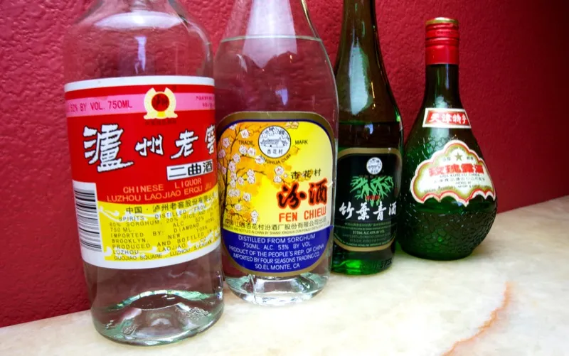 Baijiu or Chinese wine, around 50% ABV, a traditional way to toast special occasions